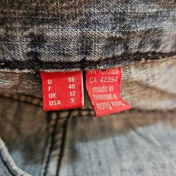 EDC by Esprit Jeans Women Youth US 9 Faded Blue Cropped Faux Cargo Pockets Y2K - Picture 8 of 16